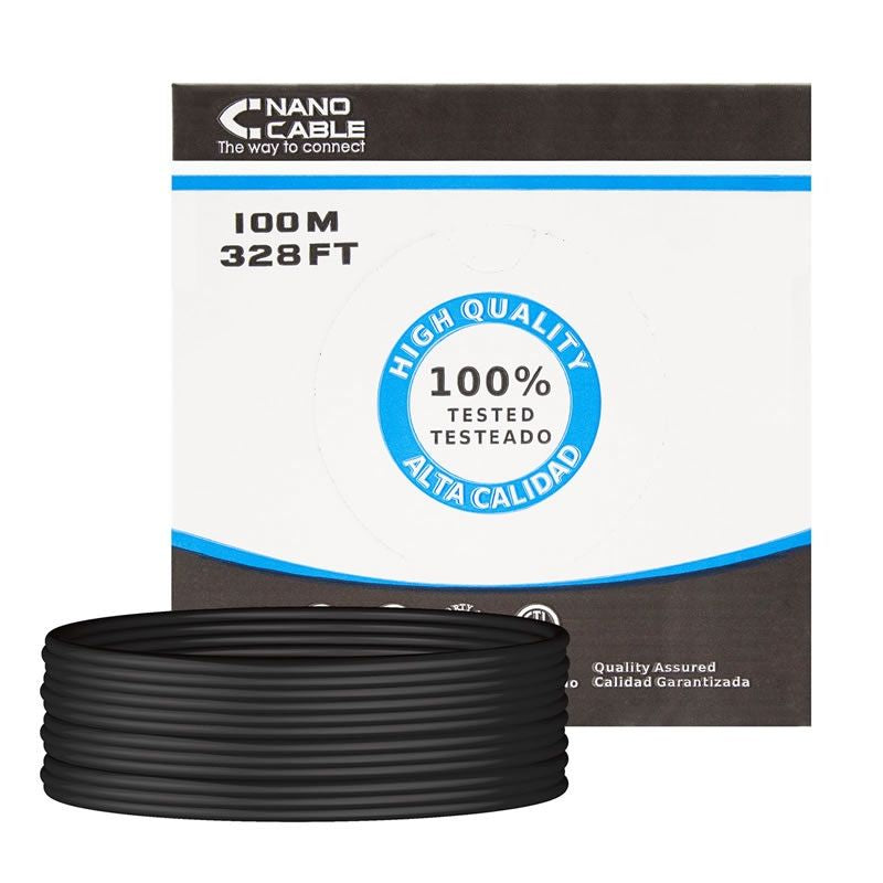Nanocable 10.20.0302-ext-bk Cat.5e / 100m / Bobina de Cabo UTP RJ45 para Exterior / À Prova de Água…