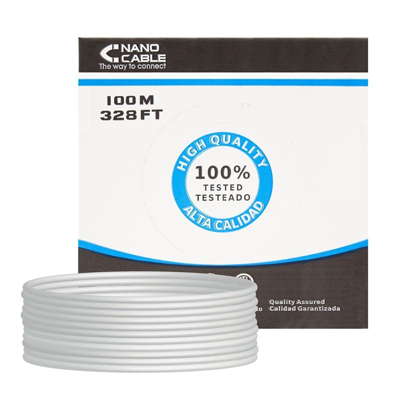 Nanocable 10.20.0502 Bobina de Cabo UTP RJ45 Cat.6 / 100m / Cinzento
