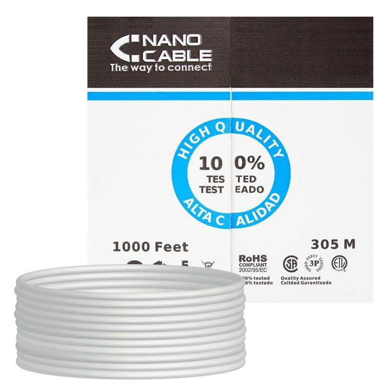 Bobina de Cabo RJ45 FTP Nanocable 10.20.0704 Cat.5e / 305m / Cinzento