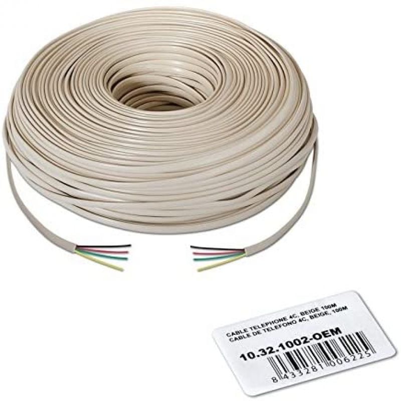 Bobina de Cabo Telefónico 4C Nanocable 10.32.1002-oem / 100m / Bege