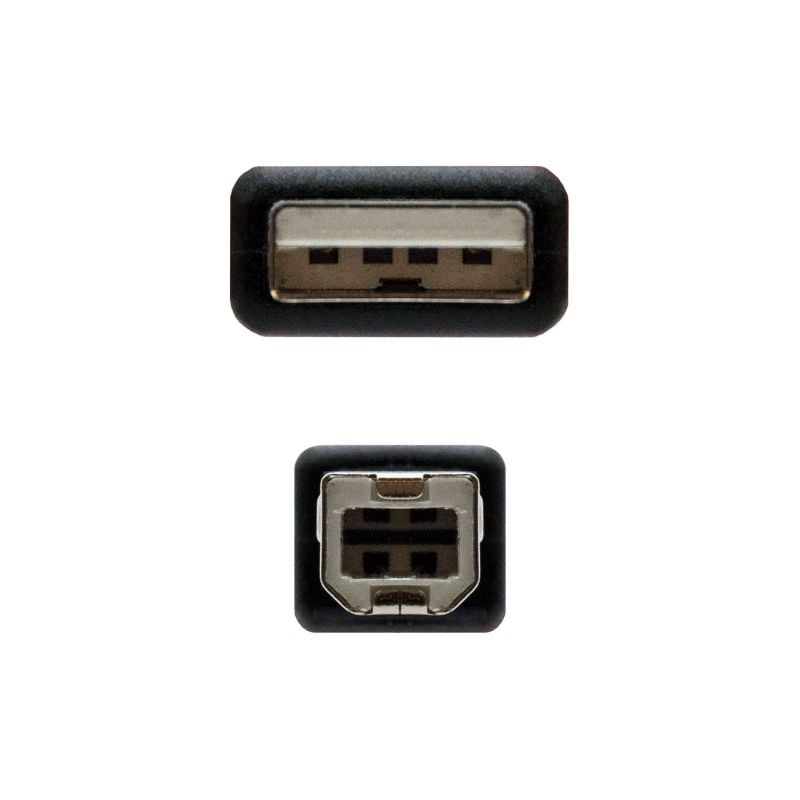 Cabo USB 2.0 para Impressora Nanocable 10.01.0103-bk / USB Tipo B Macho - USB Macho / 1,8 M / Preto
