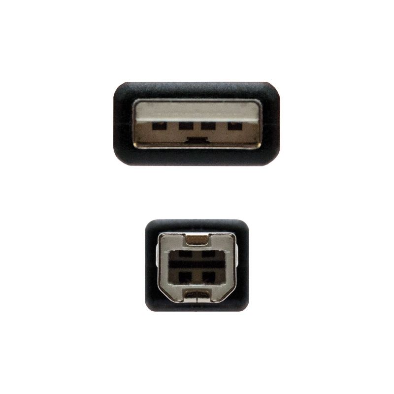 Cabo USB 2.0 para Impressora Nanocable 10.01.0105-bk / USB Tipo B Macho - USB Macho / 4,5 M / Preto
