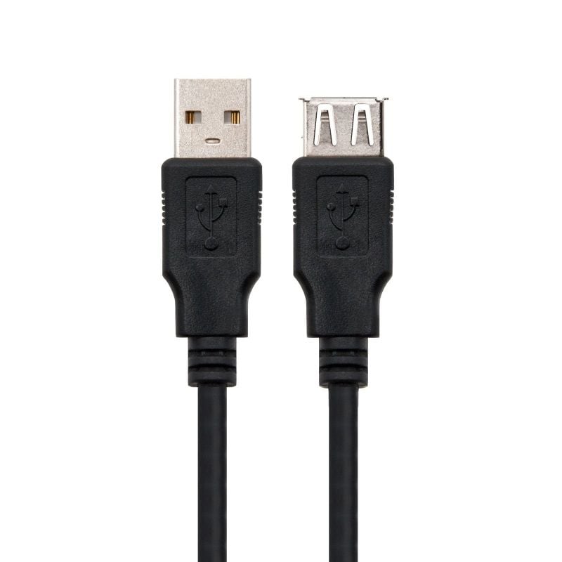 Cabo de Extensão USB 2.0 Nanocable 10.01.0203-bk / USB Macho - USB Fêmea / 1,8 M / Preto