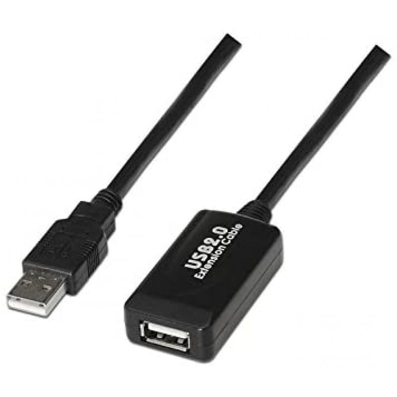 Cabo de Extensão USB 2.0 Nanocable 10.01.0213 / USB Macho - USB Fêmea / 15m / Preto