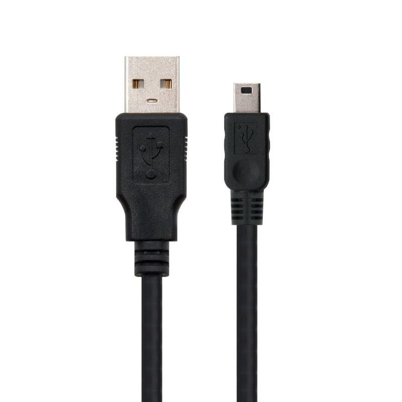 Cabo USB 2.0 Nanocable 10.01.0400 / USB Macho - Miniusb Macho / 50cm / Preto