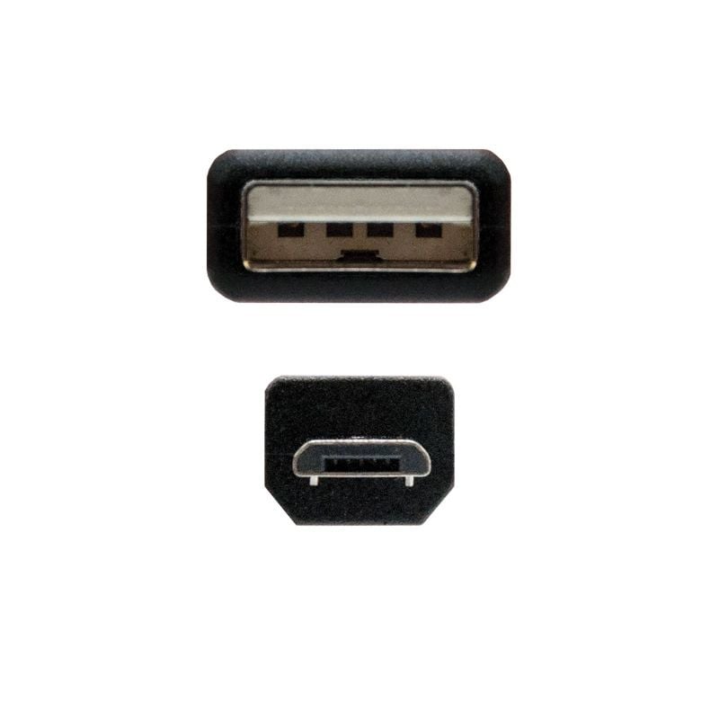 Cabo USB 2.0 Nanocable 10.01.0500 / USB Macho - Microusb Macho / 80cm / Preto