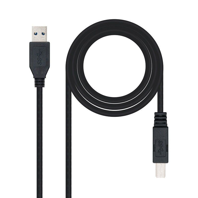 Cabo USB 3.0 para Impressora Nanocable 10.01.0802-bk / USB Tipo B Macho - USB Macho / 2m / Preto