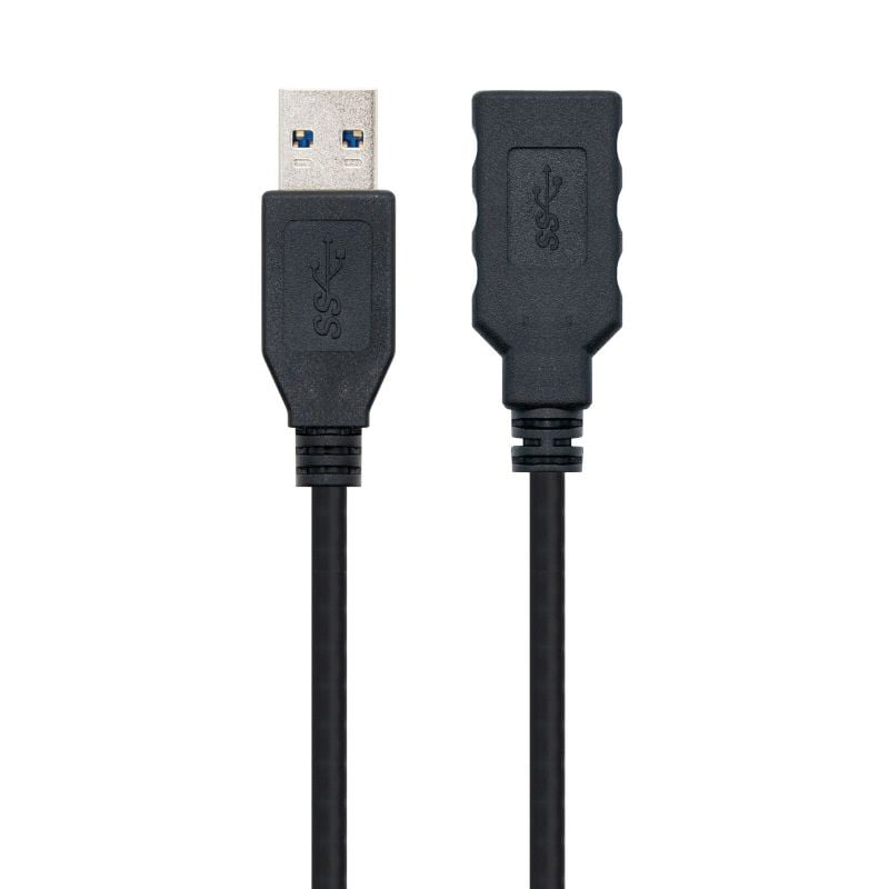 Cabo de Extensão USB 3.0 Nanocable 10.01.0901-bk / USB Macho - USB Fêmea / 1m / Preto