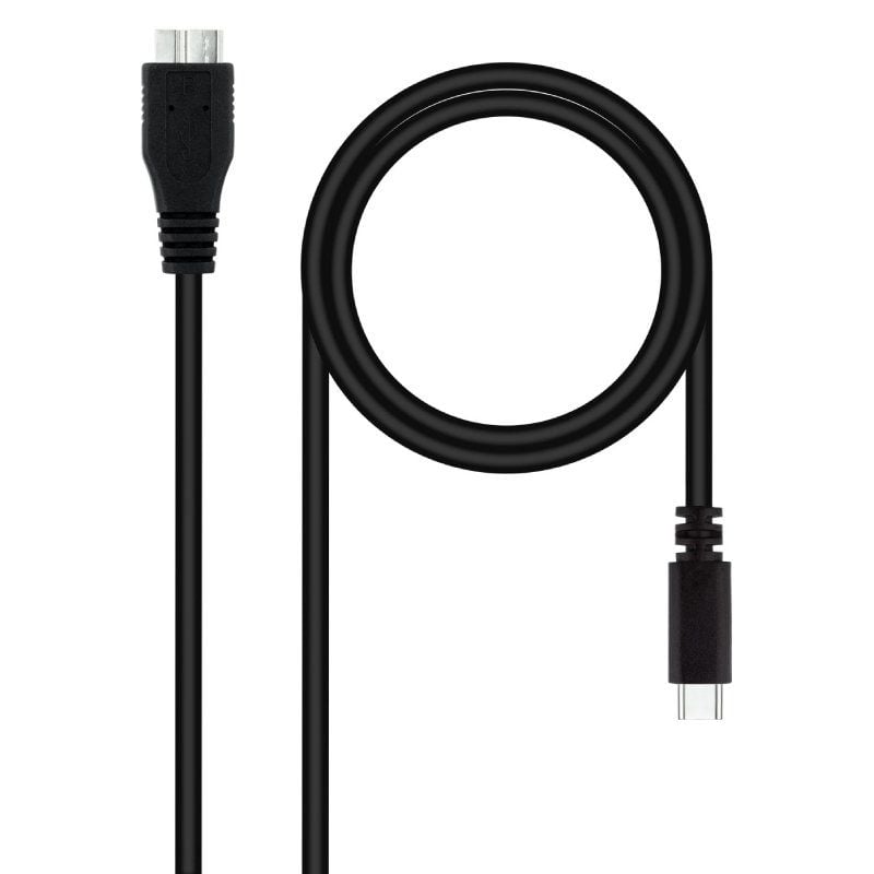 Cabo USB 3.0 Tipo C Nanocable 10.01.1201-bk / Cabo USB Tipo C Macho - Cabo Microusb Macho / 1m / Pr…