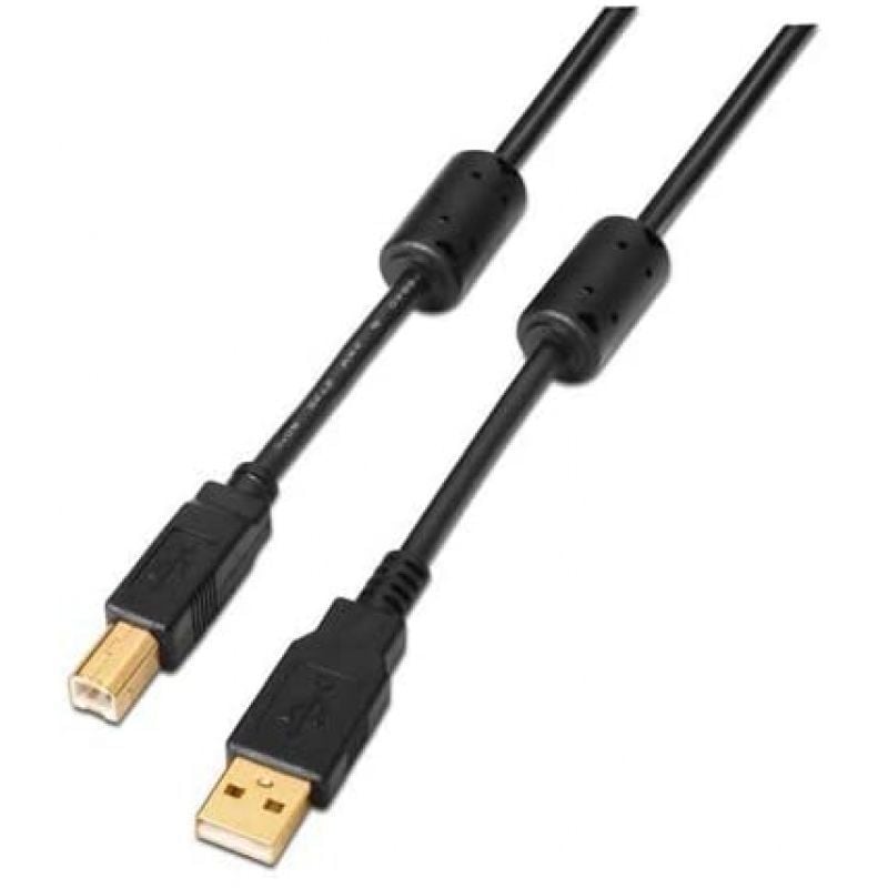 Cabo USB 2.0 para Impressora Nanocable 10.01.1203 / USB Tipo B Macho - USB Macho / 3m / Preto