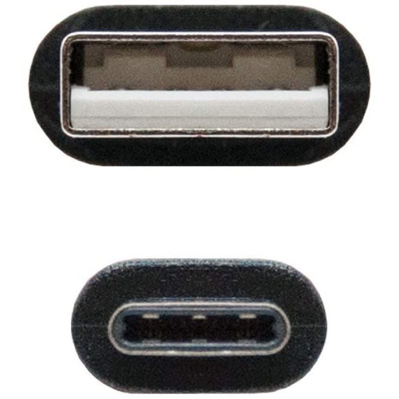 USB 2.0 Type-c Nanocable 10.01.2100 / USB Type-c Macho - USB Macho / 50cm / Preto