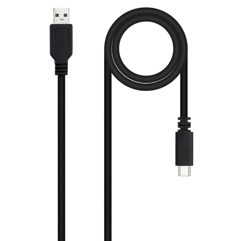 Cabo USB 2.0 Nanocable 10.01.2101-l150 / USB Tipo C Macho - USB Macho / 1,5 M / Preto