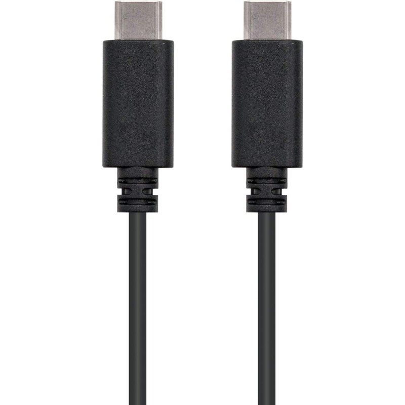 Cabo USB 2.0 Tipo C Nanocable 10.01.2301 / USB Tipo C Macho - USB Tipo C Macho / 1m / Preto