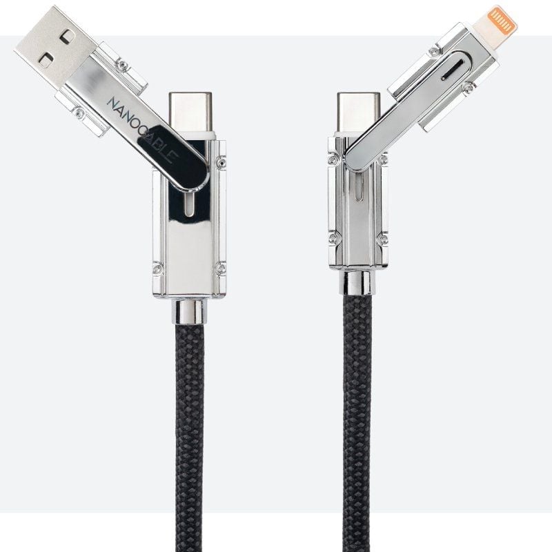 Cabo USB 2.0 Tipo C Nanocable 10.01.2602 / USB Tipo C Macho + USB Macho - USB Tipo C Macho + Lightn…