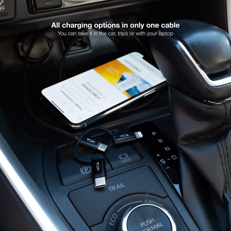 Cabo USB 2.0 Nanocable 10.01.3200 / Macho Lightning - Macho Micro USB / Macho USB Tipo C / 1m / Pre…