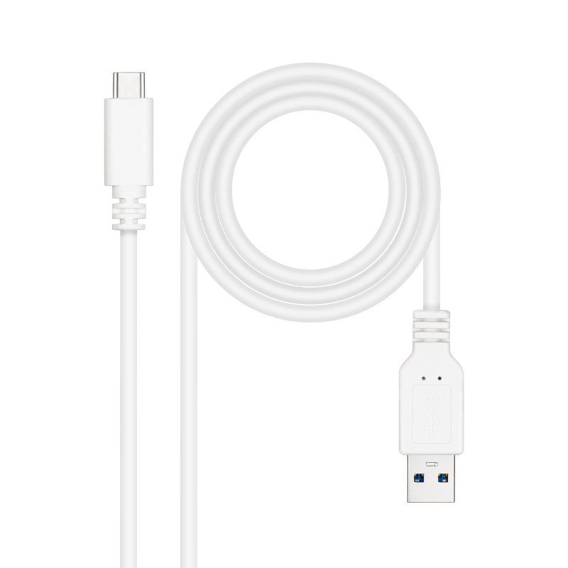 USB 3.1 Type-c Nanocable 10.01.4000-w / USB Type-c Macho - USB Macho / 50cm / Branco