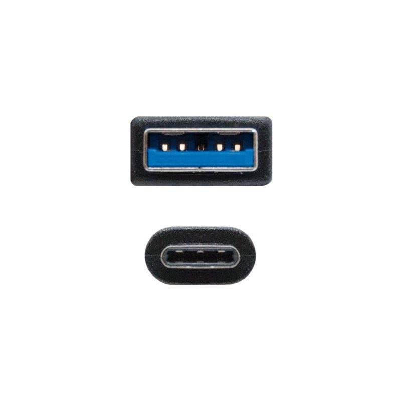 Cabo USB 3.1 Nanocable 10.01.4001 / USB Tipo C Macho - USB Macho / 1m / Preto