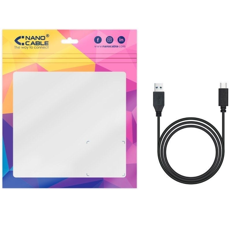 Cabo USB 3.1 Tipo C Nanocable 10.01.4002 / USB Tipo C Macho - USB Macho / 2m / Preto