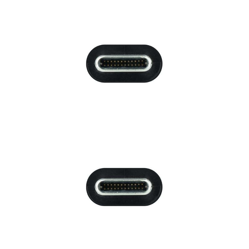 USB 3.1 Type-c Nanocable 10.01.4100 / USB Type-c Macho - USB Type-c Macho / Até 100W / 50cm / Preto