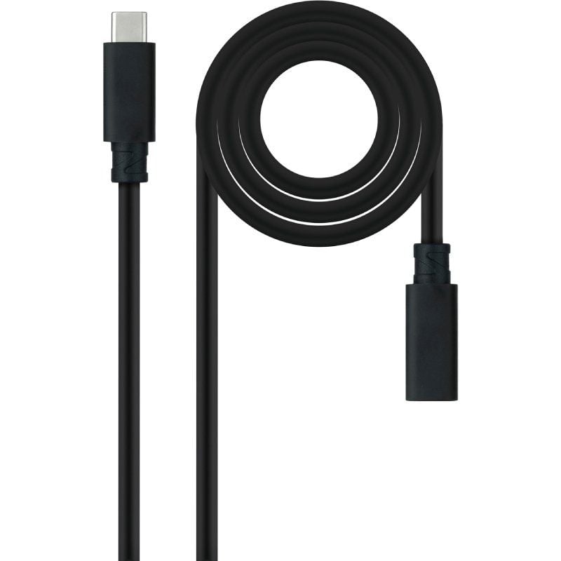 Cabo de Extensão USB Type-c 3.2 Nanocable 10.01.4501 / USB Type-c Macho - USB Type-c Fêmea / 1m / P…