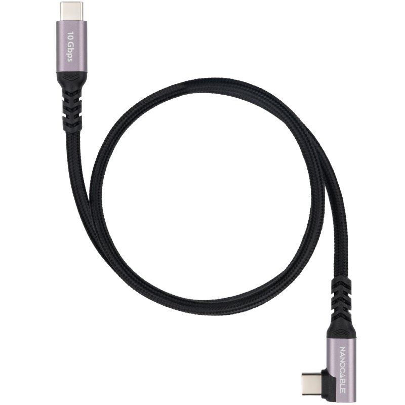Nanocable 10.01.4700 USB 3.2 Tipo C Angular / USB Tipo C Macho - USB Tipo C Macho / Até 100W / 10gb…