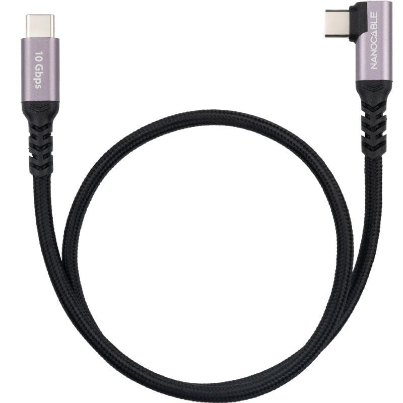 Nanocable 10.01.4700 USB 3.2 Tipo C Angular / USB Tipo C Macho - USB Tipo C Macho / Até 100W / 10gb…