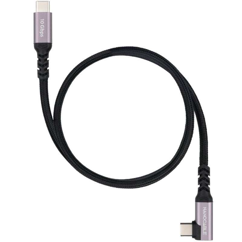 USB 3.2 Type-c Angled Nanocable 10.01.4702 / USB Type-c Macho - USB Type-c Macho / Até 100W / 10gbp…