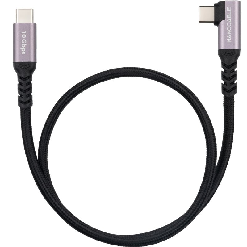 USB 3.2 Type-c Angled Nanocable 10.01.4702 / USB Type-c Macho - USB Type-c Macho / Até 100W / 10gbp…