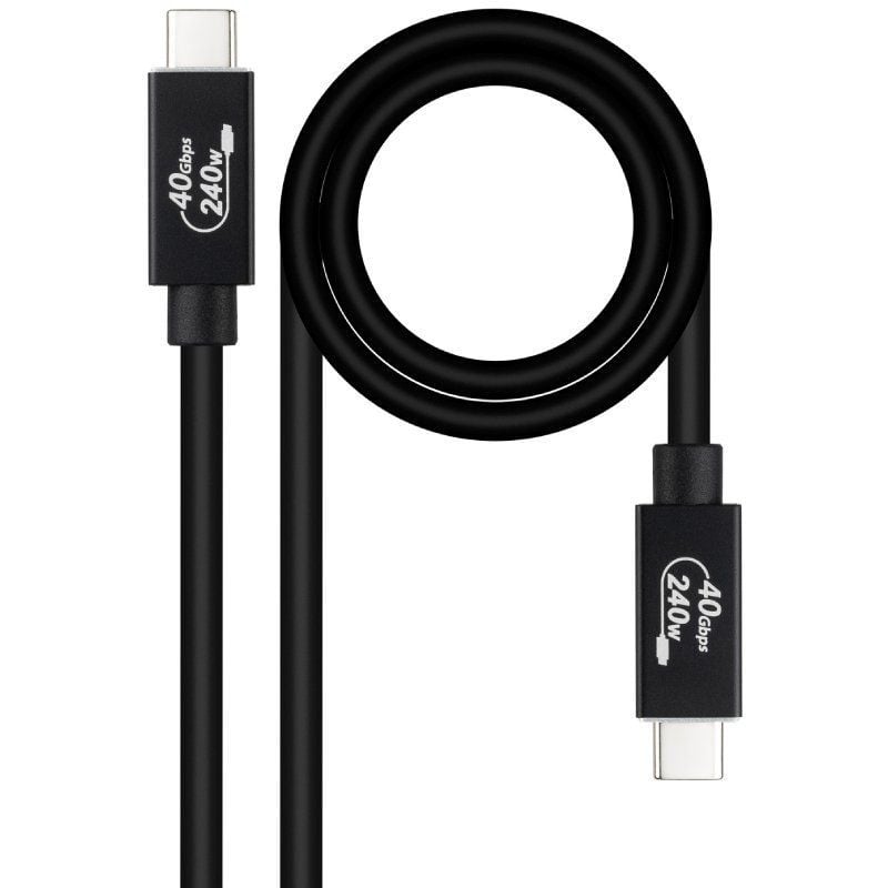 Cabo USB 4.0 Nanocable 10.01.5002 / USB Tipo C Macho - USB Tipo C Macho / Até 240W / 40gbps / 1,8m…