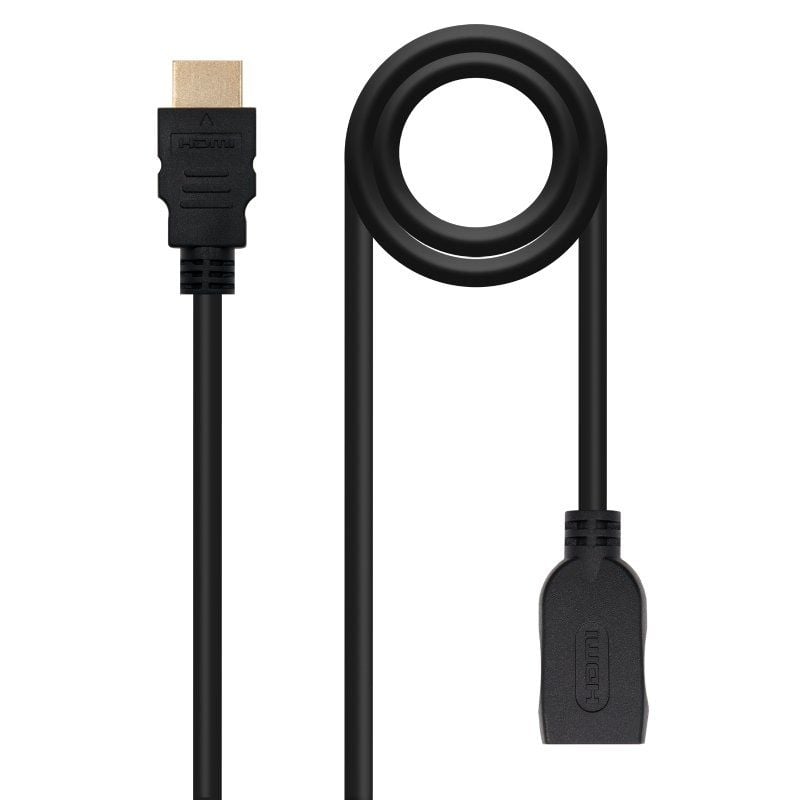Cabo de Extensão HDMI Nanocable 10.15.1012 / HDMI Macho - HDMI Fêmea / 2m / Preto