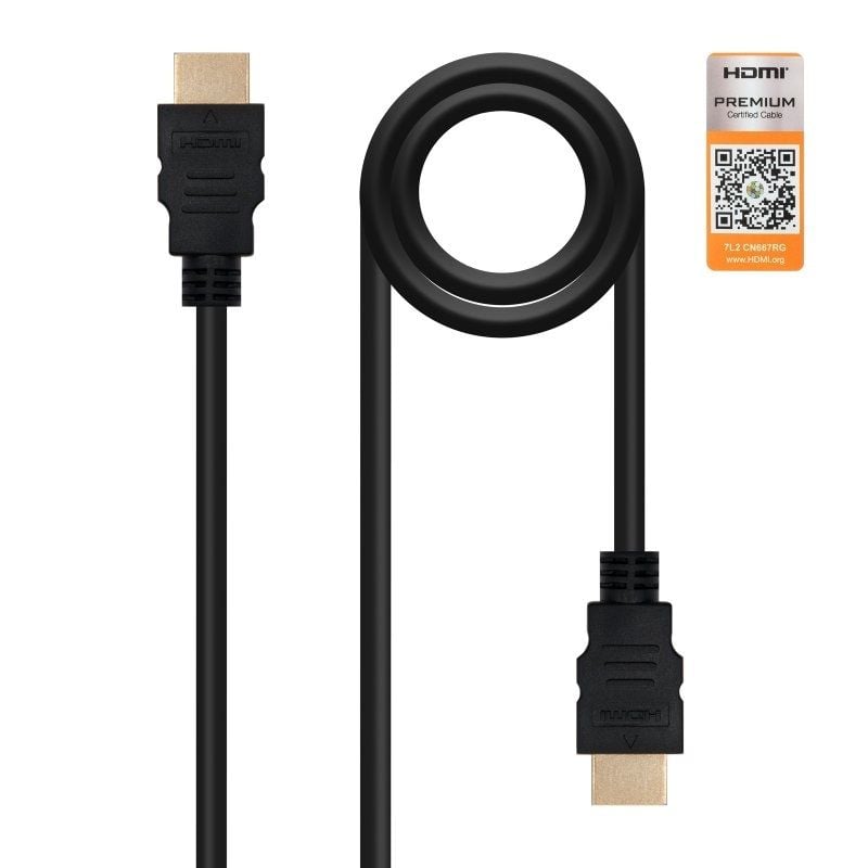 Nanocabo HDMI 2.0 4K 10.15.3601 / Macho HDMI - Macho HDMI / 1m / Certificado / Preto