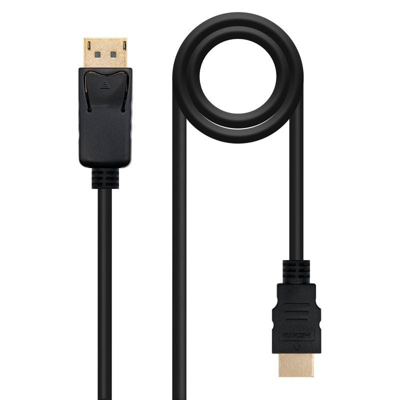 Cabo Conversor Nanocable 10.15.4300 / Displayport Macho - HDMI Macho / 50cm / Preto