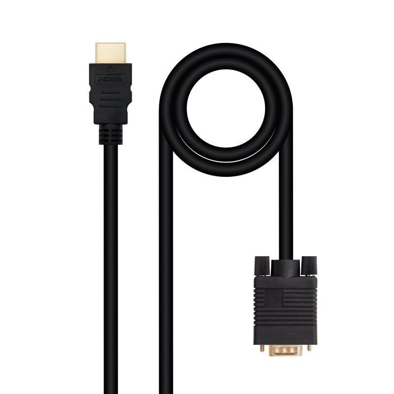 Cabo Conversor Nanocable 10.15.4348 / HDMI Macho - VGA Macho / 1,8m / Preto