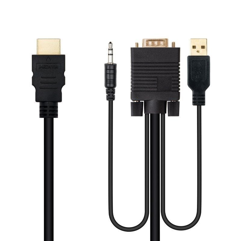 Cabo Conversor Nanocable 10.15.4350 / HDMI Macho - VGA Macho - Jack 3.5 Macho - USB Macho / 1.8m /…
