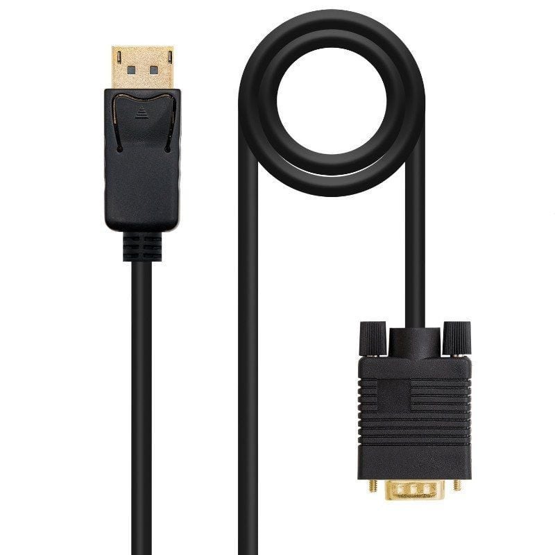 Cabo Conversor Nanocable 10.15.4402 / Displayport Macho - VGA Macho / 2m / Preto