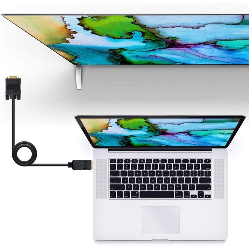 Cabo Conversor Nanocable 10.15.4402 / Displayport Macho - VGA Macho / 2m / Preto