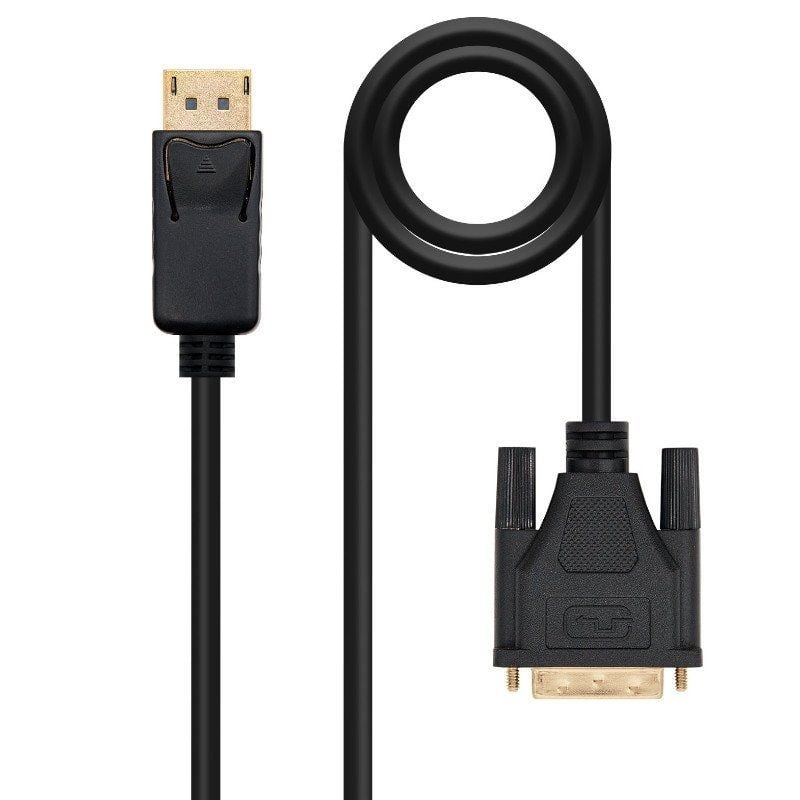 Cabo Conversor Nanocable 10.15.4502 / Macho Displayport - Macho DVI / 2m / Preto