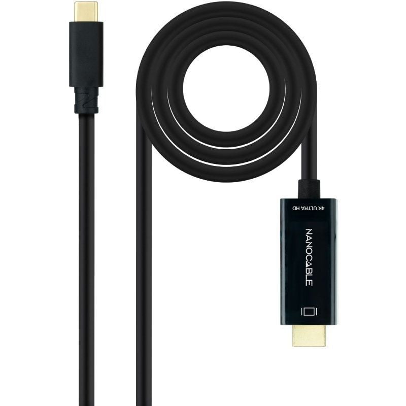 Cabo Conversor Nanocable 10.15.5105 / USB Tipo C Macho - HDMI Macho / 5m / Preto