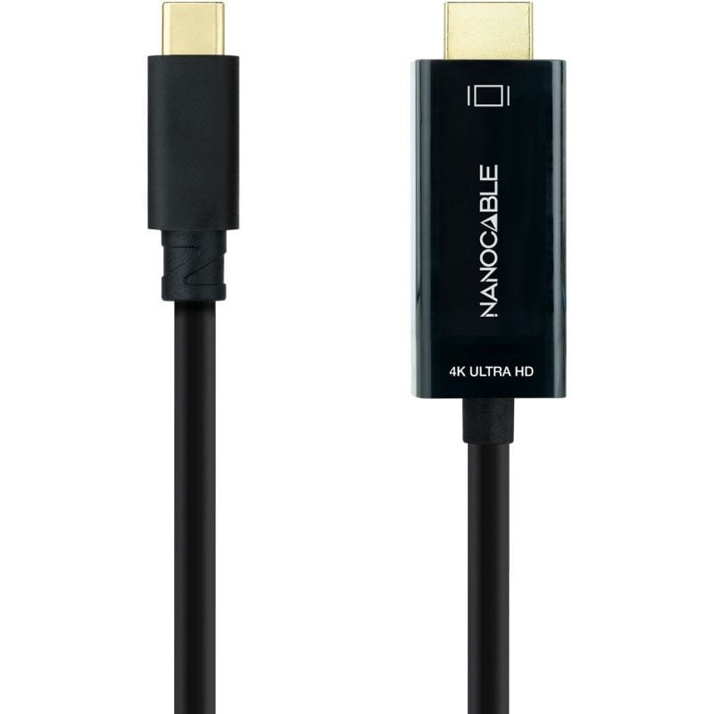 Cabo Conversor Nanocable 10.15.5105 / USB Tipo C Macho - HDMI Macho / 5m / Preto
