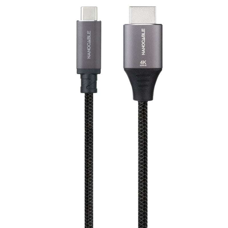 Cabo Conversor Nanocable 10.15.5262 / USB Tipo C Macho - HDMI Macho / 1,8 M / Preto