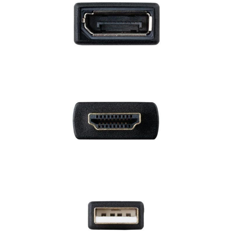 Cabo Conversor Nanocable 10.16.0205 / HDMI Macho - Displayport Fêmea / 20cm / Preto