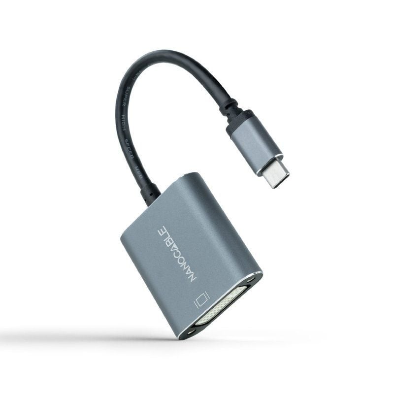 Cabo Conversor Nanocable 10.16.4103-g / USB Tipo C Macho - Dvi-d (24+1) Fêmea / 15 Cm / Cinzento