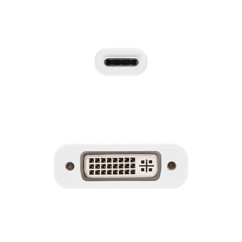 Conversor Nanocable 10.16.4103 / USB Tipo C Macho - Dvi-d (24+1) Fêmea / 15cm / Branco