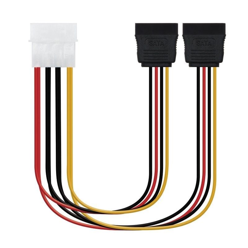 Cabo Duplicador de Potência Nanocable 10.19.0101-oem / Molex Macho - 2x SATA Fêmea / 20cm