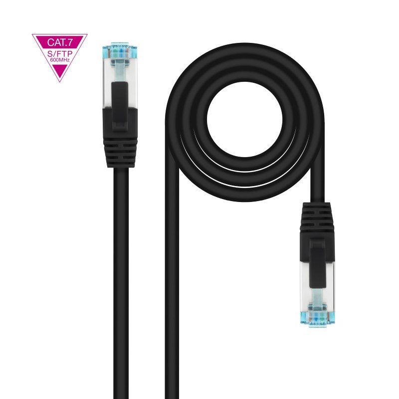 Cabo de Rede RJ45 SFTP Nanocable 10.20.1700-l25-bk Cat.7 / 25cm / Preto