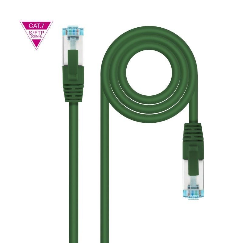 Cabo de Rede RJ45 SFTP Nanocable 10.20.1701-gr Cat.7 / 1m / Verde