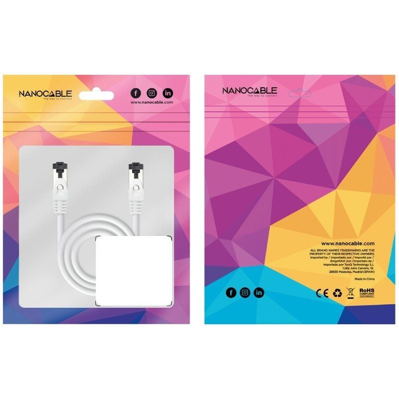 Cabo de Rede RJ45 SSTP Nanocable 10.20.2000-l25-w Cat.8.1 / 25cm / Branco