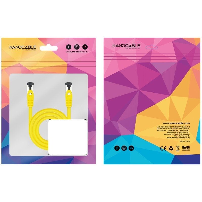 Cabo de Rede RJ45 SSTP Nanocable 10.20.2001-y Cat.8.1 / 1m / Amarelo
