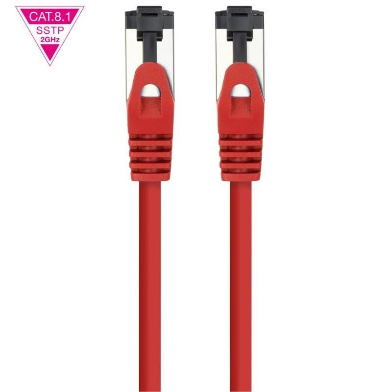 Cabo de Rede RJ45 SSTP Nanocable 10.20.2002-r Cat.8.1 / 2m / Vermelho