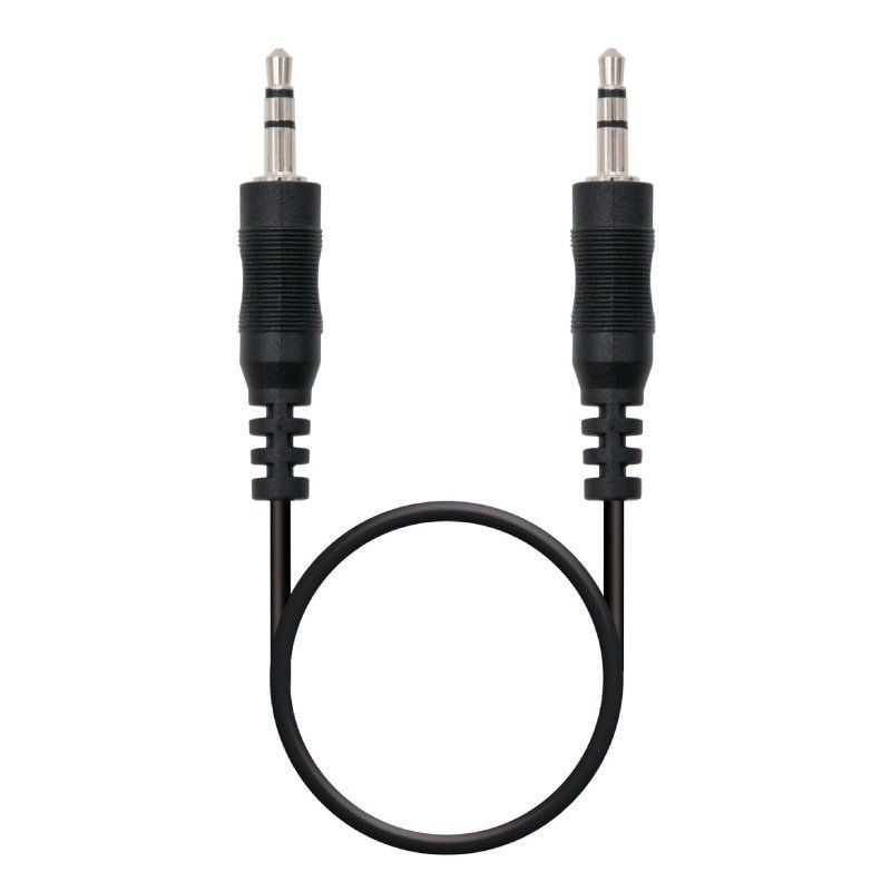 Cabo Estéreo Nanocable 10.24.0100 / Jack 3.5 Macho - Jack 3.5 Macho / 30cm / Preto